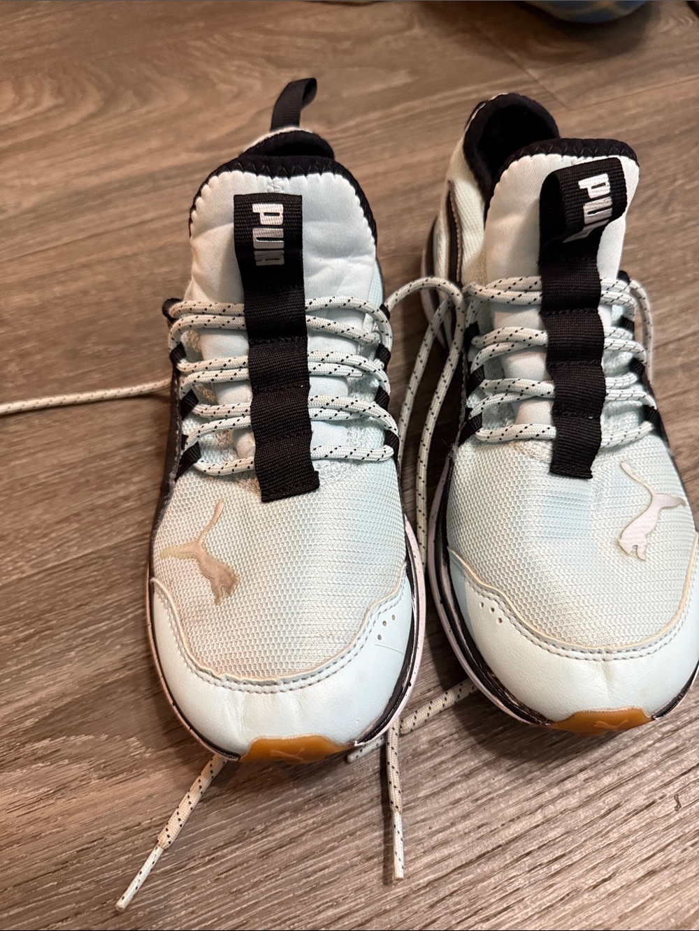 Puma White and Black Athletic Sneakers